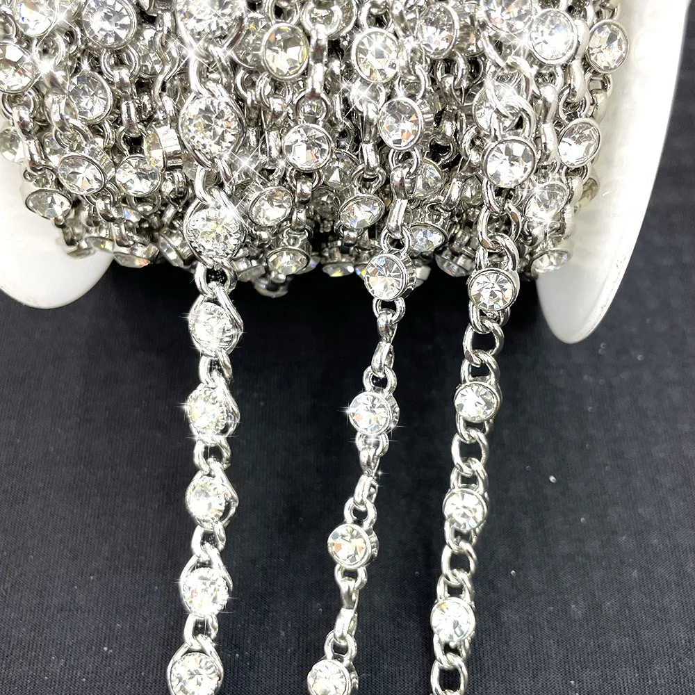 

S618 women bags chain with crystals Bling rhinestone metal chain crystal chain for cloth handbags shoes