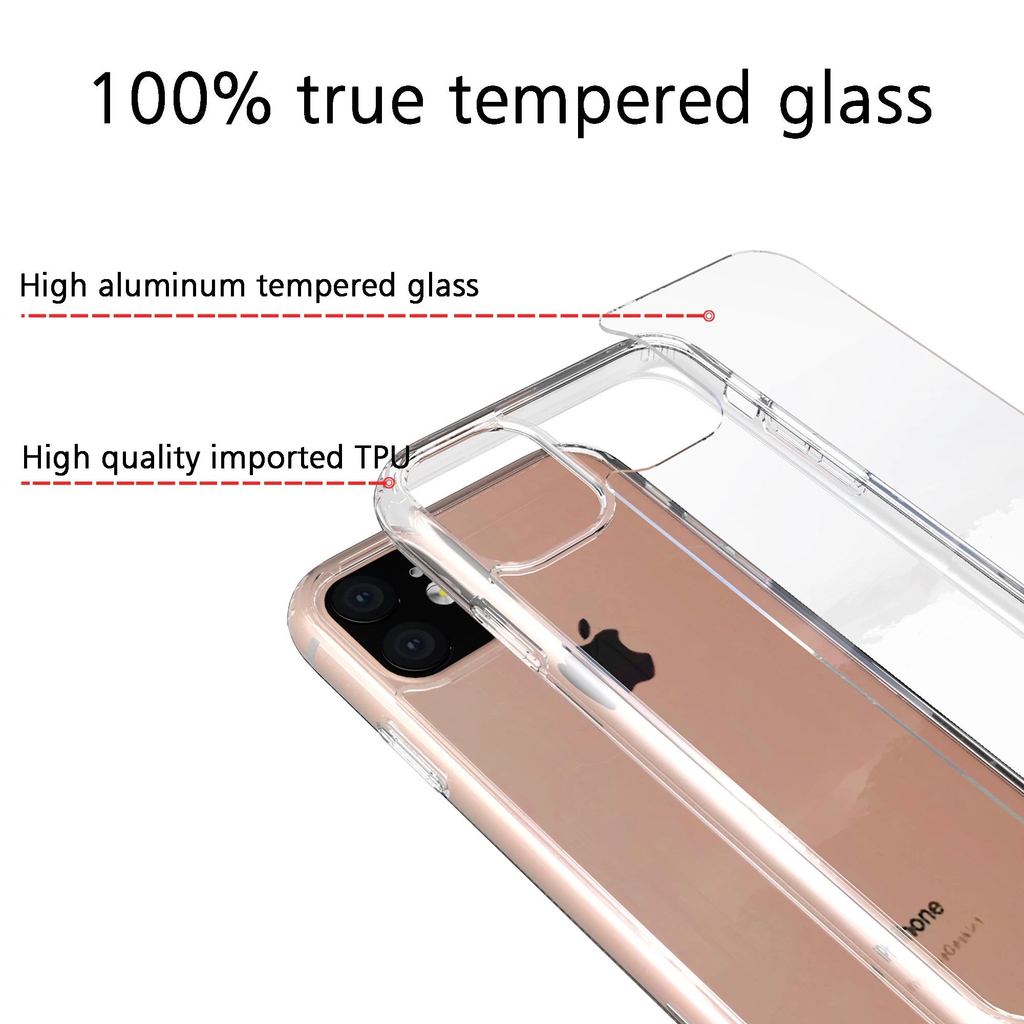 
D9element Custom Glass Clear Phone Case Cover Designers Blank Cell Phone Case for IPhone 11 