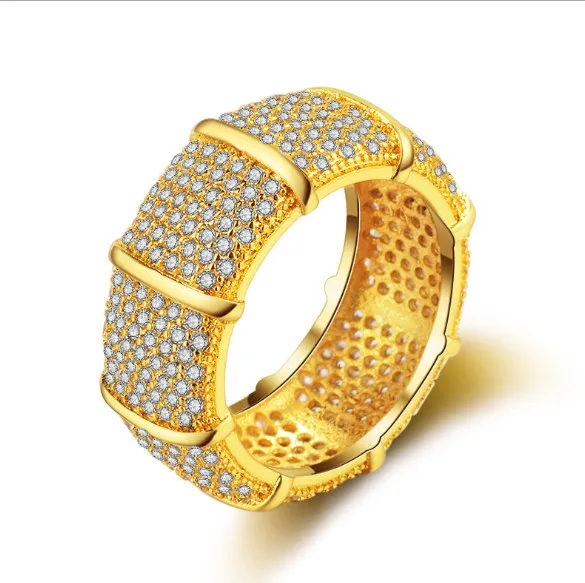 

Luxury full crystal stone ring italian gold plated jewelry rings, As picture