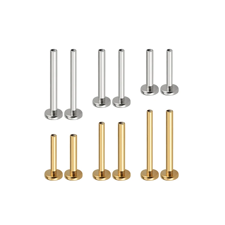

ASTM F136 Titanium Threadless Push Pin Labret Post Piercing Jewelry Lip Studs