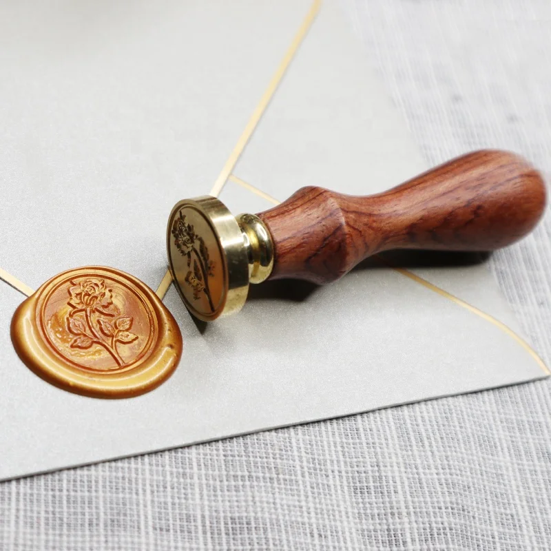 
Factory High Quality Brass Head Wooden Handle Wax Seal Stamp 