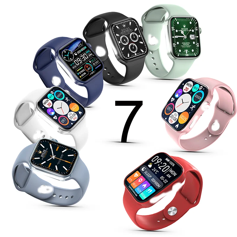 

Wearfitpro app newest 2021 IP68 watch N76 series 7 smart watch wireless charging heart rate monitoring BT call smartwatches band, Black white