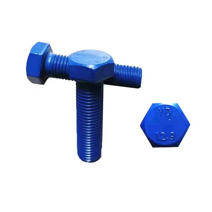 
Manufacturer price DIN standard Wholesale carbon steel blue PTFE Hex head bolt 