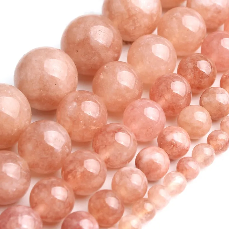 

Wholesale Smooth 4/6/8/10/12mm Round Loose Sunstone Beads For Jewelry Making DIY