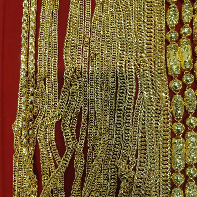 
24K solid yellow real pure gold cuban chain necklace for men 