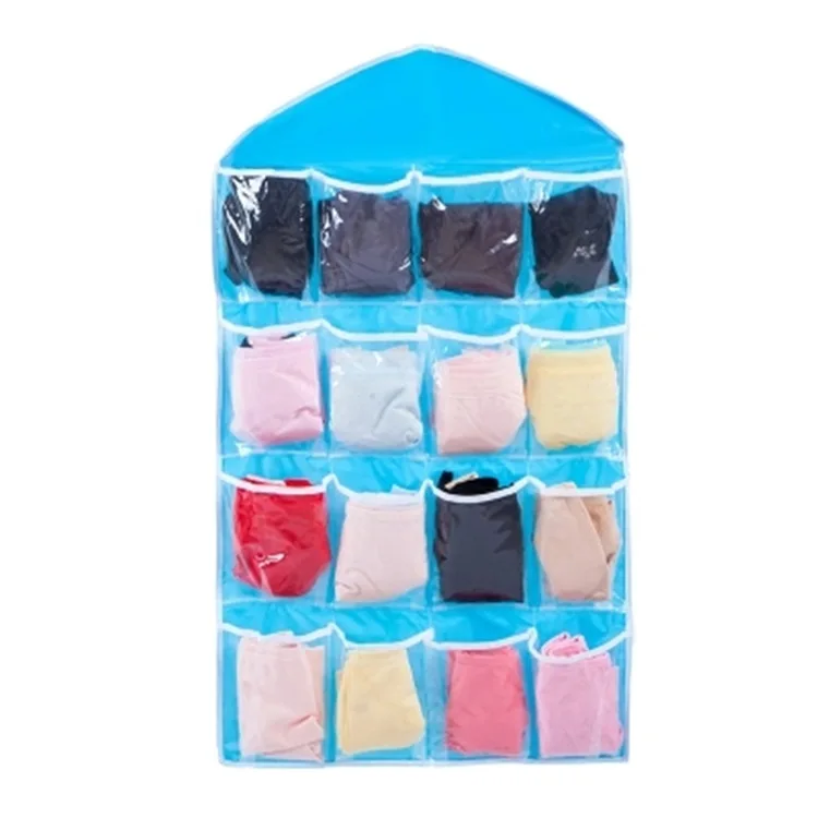 

Storage bag hanging bag wardrobe 16 compartment closet storage door underwear socks wall hanging storage hanging bag