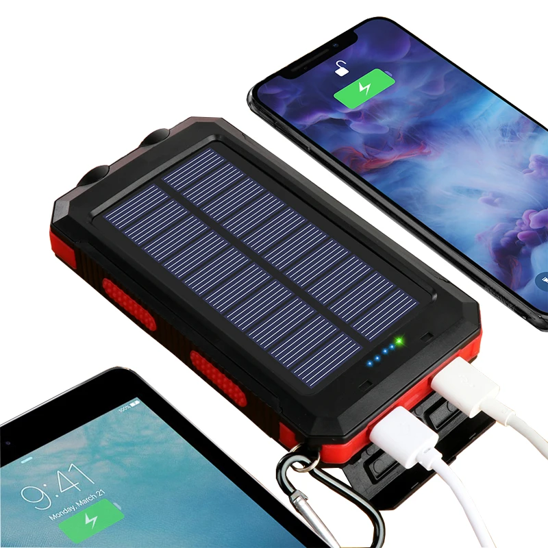 

Hot Sale Products Mobile Phone Solar Power Bank 20000mAh Waterproof Outdoor OEM Solar Powerbank Portable Charger Powerbanks