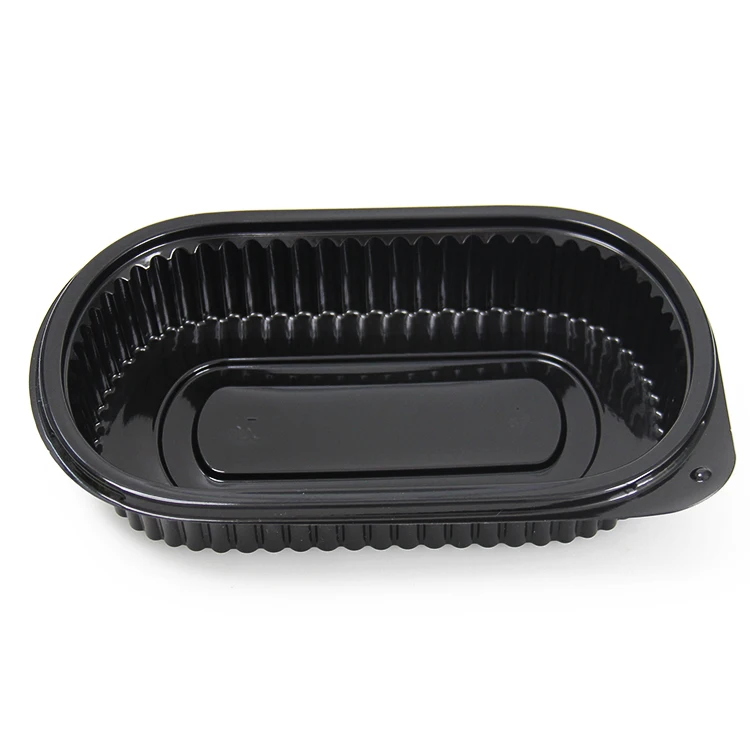 

Black Disposable Food Packaging Box Leak Proof Plastic 3 Compartment Bento Lunch Box With Lid, White,clear,black or customize