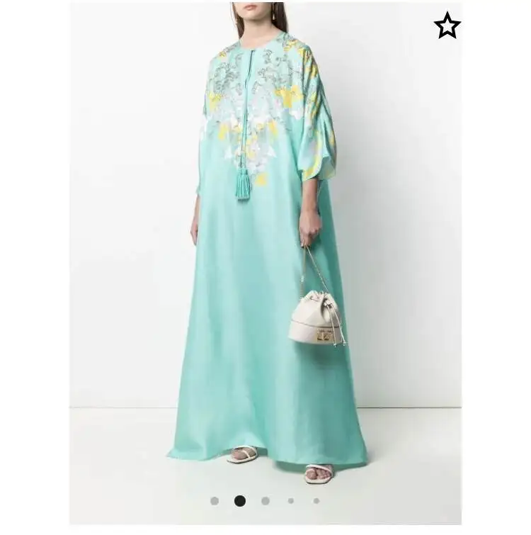 

2021 PRINTED GAUZE SILK & COTTON CAFTAN DRESS