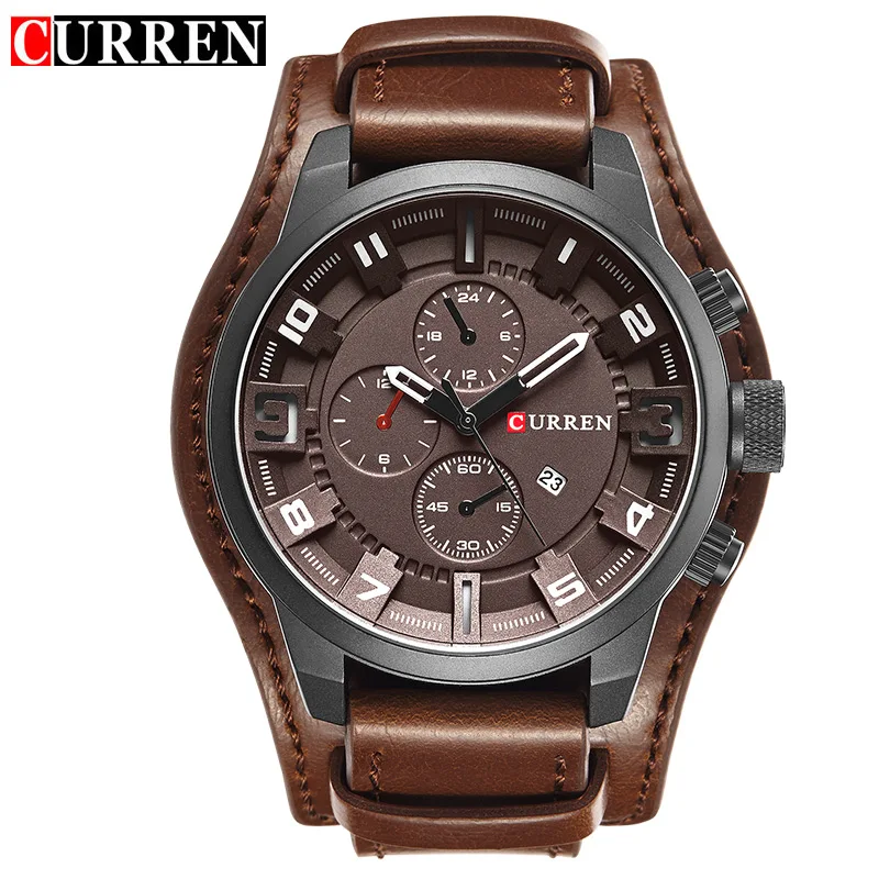 

CURREN 8225 Top Brand Fashion Leather Watches Quartz Sport Military Wrist Watch For Men Calendar Waterproof Wristwatch Reloj