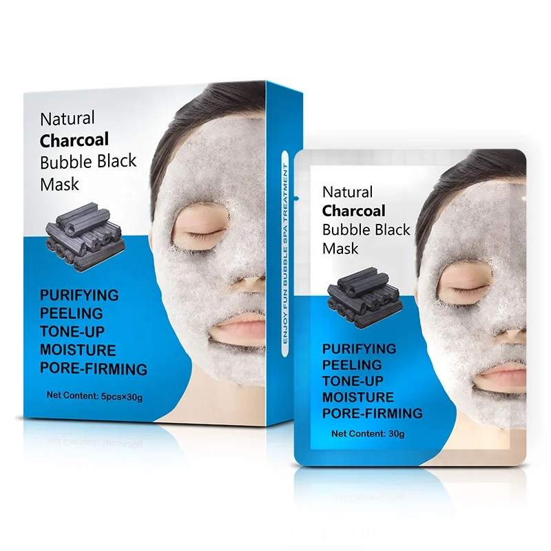 

Custom Private Label Korean Whitening Moisturizing Sheet Fruit Beauty FaceMask Skin Care FacialMask Black BubbleMask