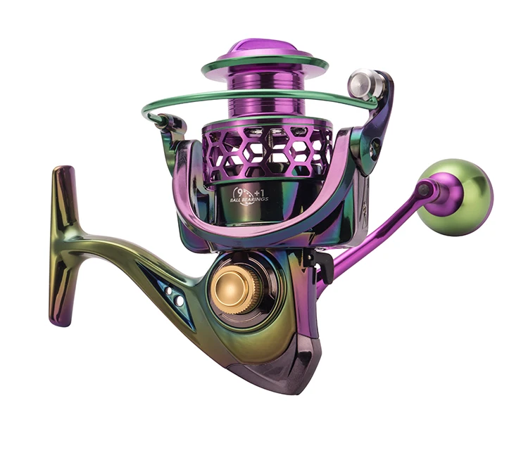 Force Master Colorful Fishing Wheel 9+1BB Aluminum Metal Spool Fishing Reels1000 -6000 Carp Spinning Reels