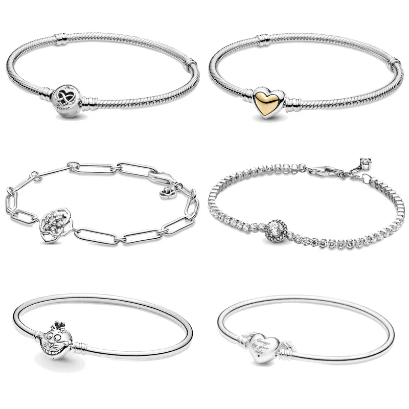 

Classic snake bracelet original LOGO women's jewelry S925 sterling silver pulsera pandoraer bracelet DIY charm factory wholesale