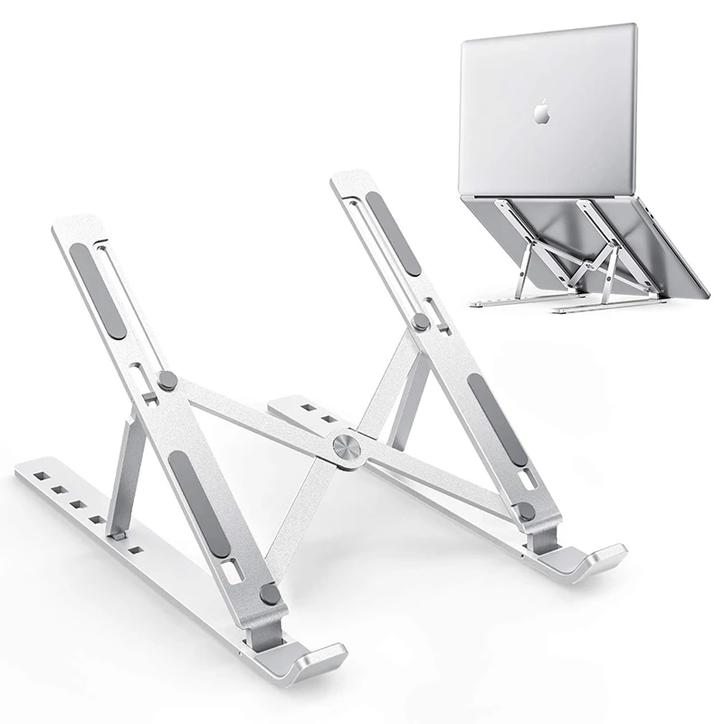 

Suit For B2C Amazon Lazada Aluminum Ergonomic Laptop Stand For Desk Notebook Holder 10-15.6" Laptops, Silver