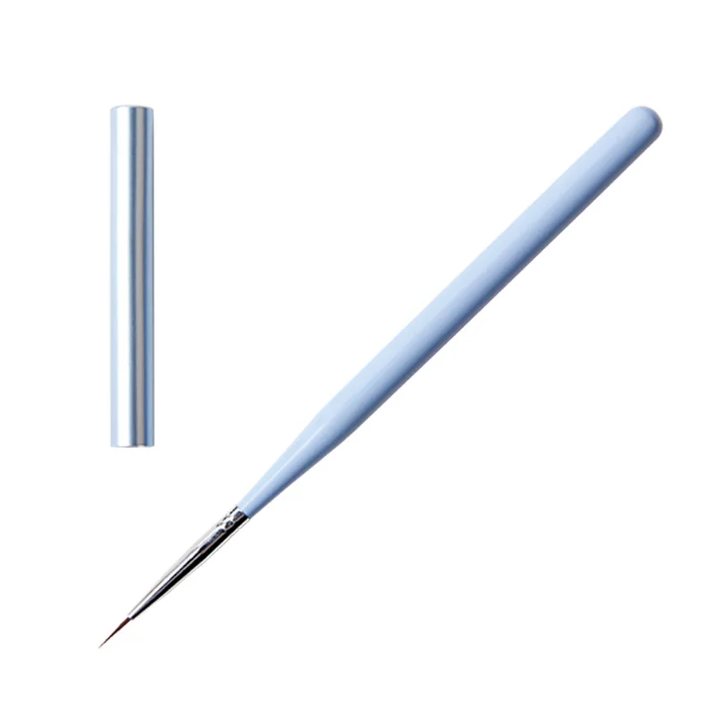 

High Quality Private Label 9mm Wood Handle Thin Synthetic Hair Nail Liner Drawing Brush, White