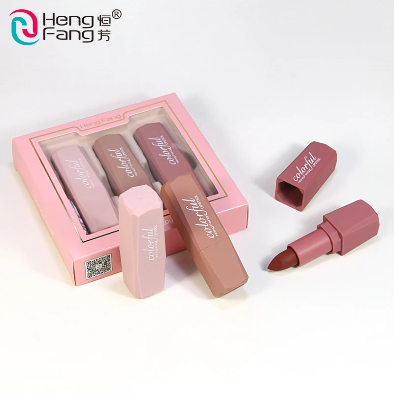 

New Fashion Rich Color Silky Texture Lipstick Box Set Private Label, 3 colors