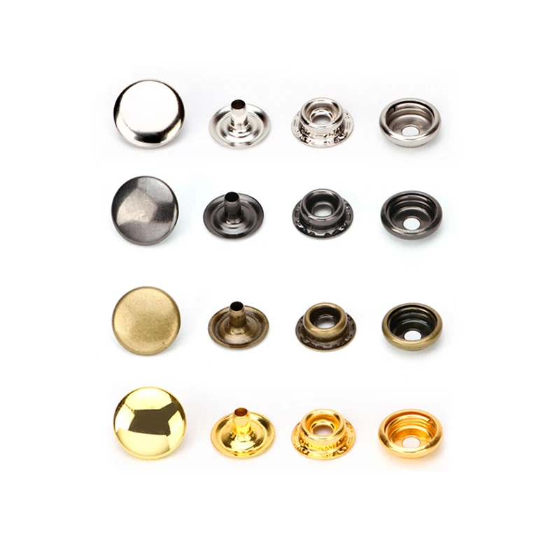 

Metal Snap Buttons Press Button Fastener Stud Cap Gold/Sliver/Black/Bronze Buttons For Canvas Leather Craft Jackets Bags Sewing, Gold/silver/gun black/bronze