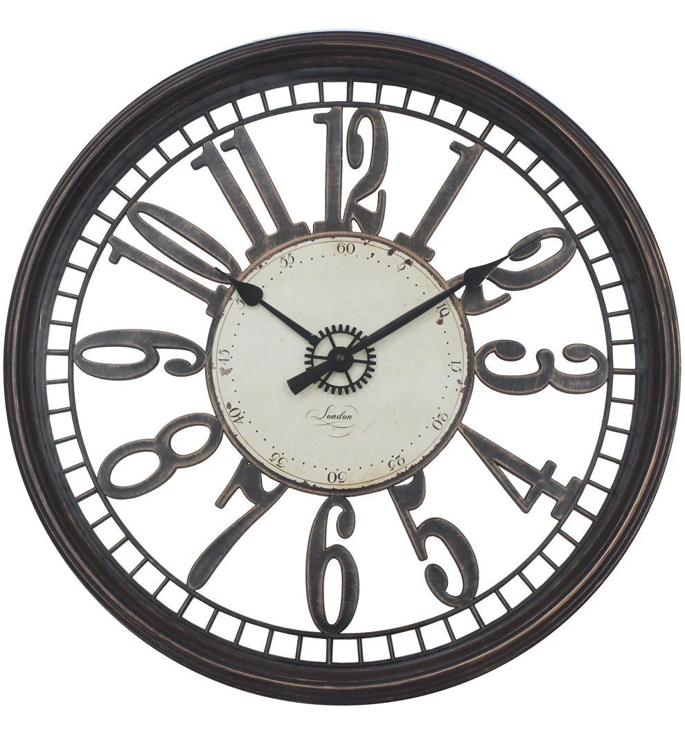

14inch Chrome rose gold Plastic round 3d numbers week wall clock