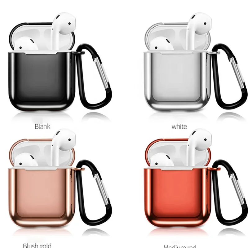 

HApplication airpods protective case apple ii electroplated wireless bluetooth PC hard case airpods earphone case, Black,red,silver,gold