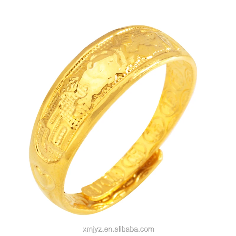 

Foreign Trade Supply Simple Ring Brass Gold-Plated Auspicious Opening Ring Female Ins Style