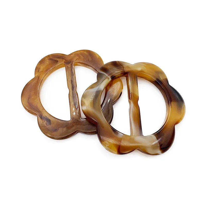 
Factory direct wholesale high quality design rectangular round resin buckle coat decoration 