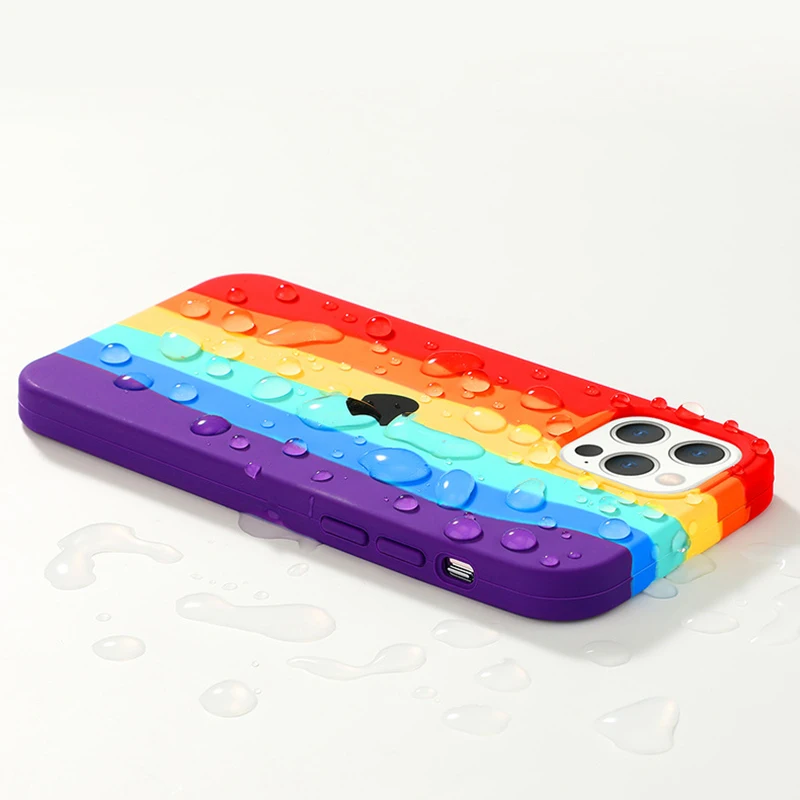 

Silicone Phone Case For IPhone 12 Pro Max 7 8 XR X XS Rainbow Cartoon Shockproof Case For iPhone 13 Pro, Design pictures in any color