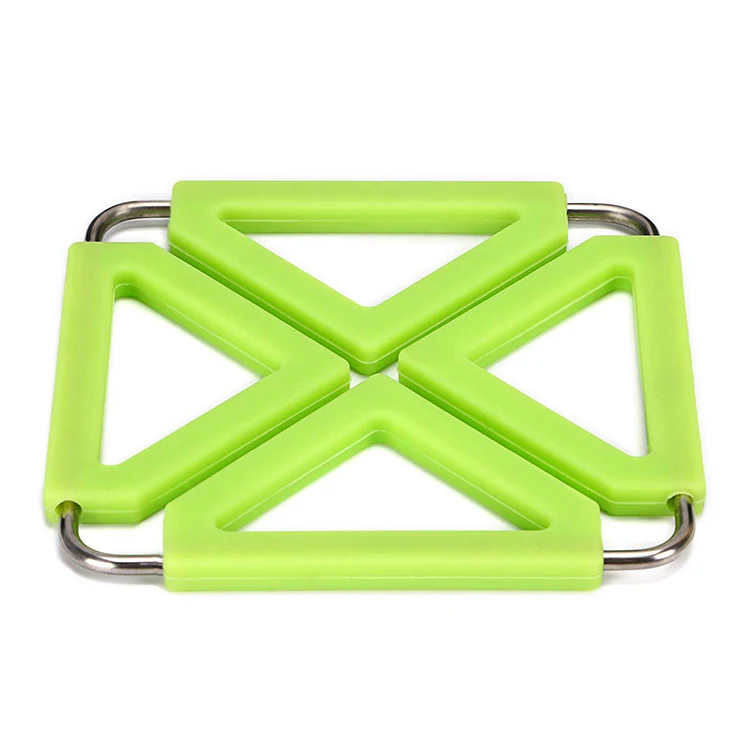 

Silicone and Stainless Steel Hot Pot Trivet Mat for Home Kitchen Silicone Dishes Table Pad