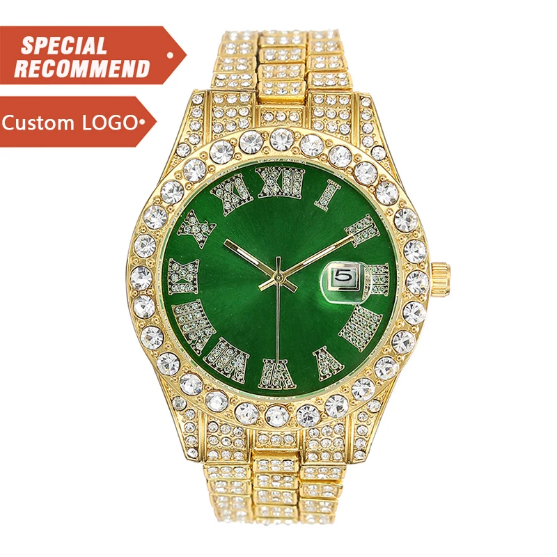 

2022 Hot Sell Iced Out Baby Pink Women Watches Bling Watch With Purple Dial Bling Bling Hip Hop Watches