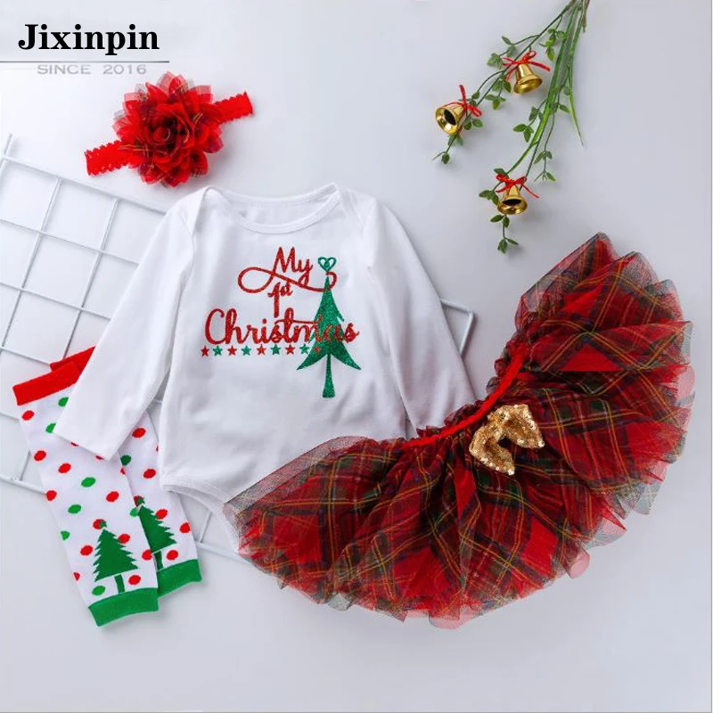 
2020 Good Selling Christmas Baby Skirts Festival Xmas Ornament New Born Baby Dress in Winter 