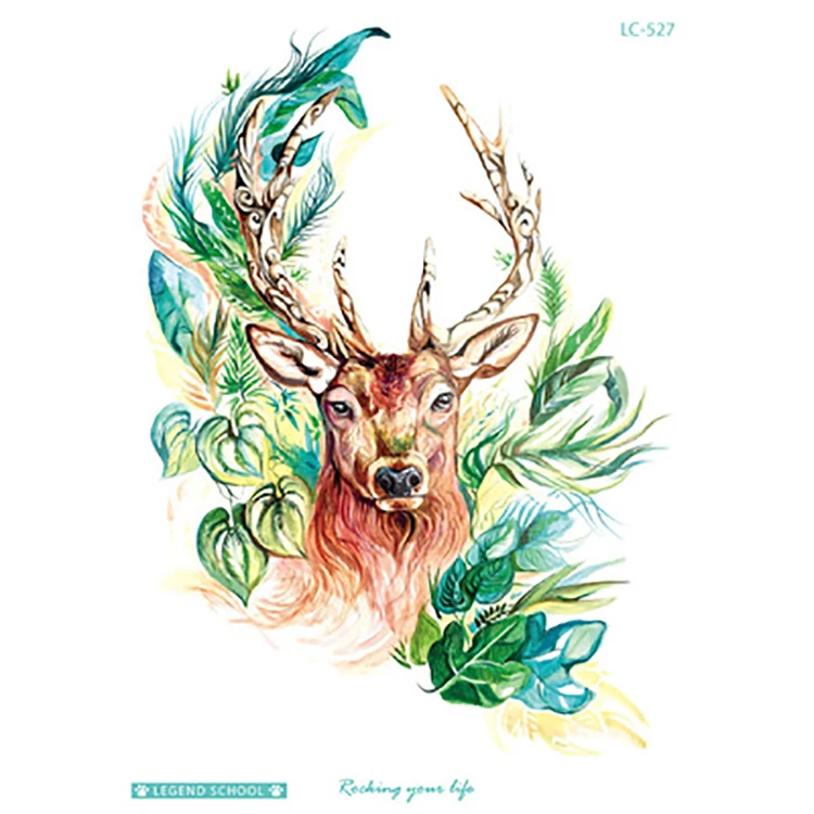 

Original Waterproof Sweat Disposable Flower Arm Beautiful Cute Deer Male And Female Same Paragraph Tattoo Stickers