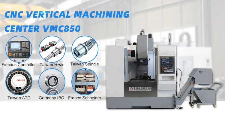 VMC850 Metal Working CNC Milling Machine Vertical Machining Center Automatic 4 Axis 5 Axis Torno CNC Turning Metal Lathe