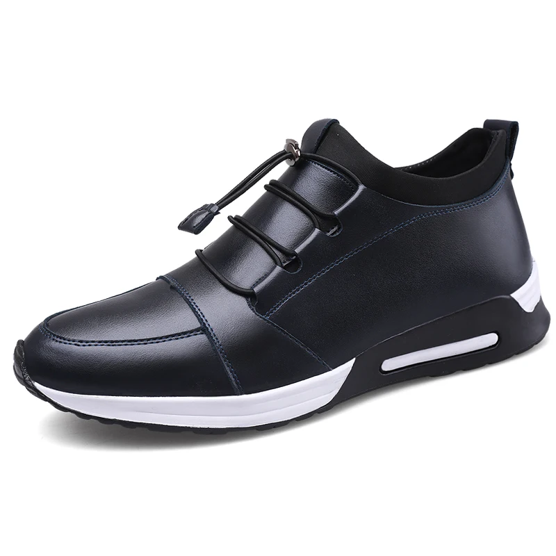 

New men's running shoes sports leisure Korean version of the trend of men's leather shoes joker height shoes