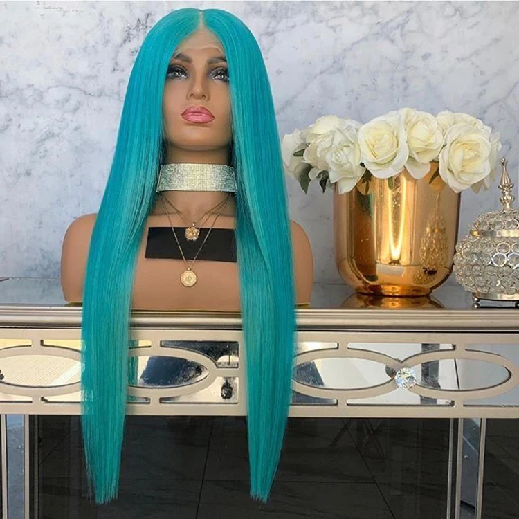 

Green Wigs Human Hair Lace Front 10A Unprocessed Brazilian Hair Wigs Blue Transparent Lace Wig 100% Human Hair