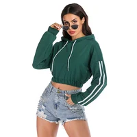 

Hot Sale Womens Cropped Cotton Sexy Green Sweatshirt Hoodies