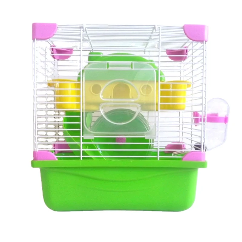 

Blue Crystal Castle Double Deck Indoor Hamster Cage Luxury Transparent Hamster Cages, Pink/blue/green/orange/brown