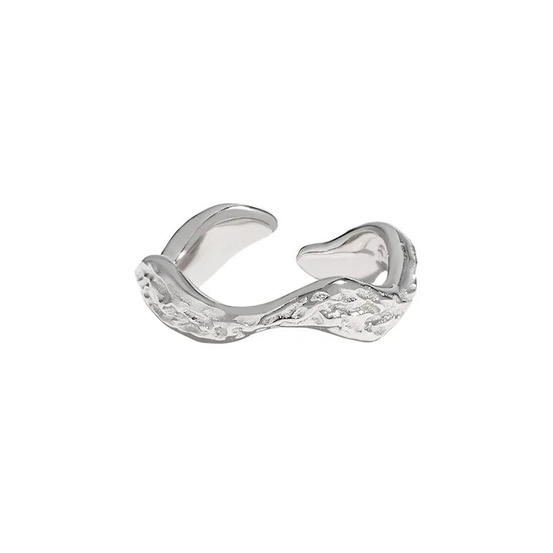 

VIANRLA 925 Sterling Silver Ring Wave Rough Minimalism Ring For Women Jewelry Gifts Wholesale