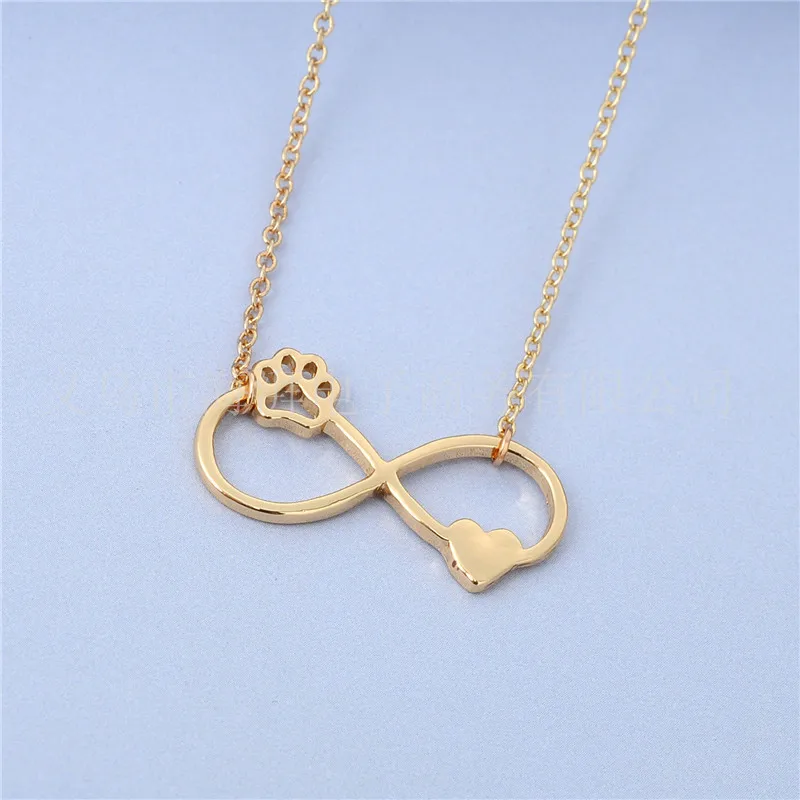 

Pet Foot Dog Cat Paw Geometric Shaped Cute Footprint Pendant Necklace Chain Jewelry Necklace, As the picture shown