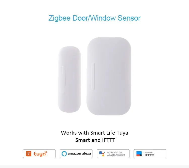 IOT Tuya Smart Home Mini Alarm Warning Work With Google Alexa Home Security ZigBee Door Sensor - ANKUX.COM