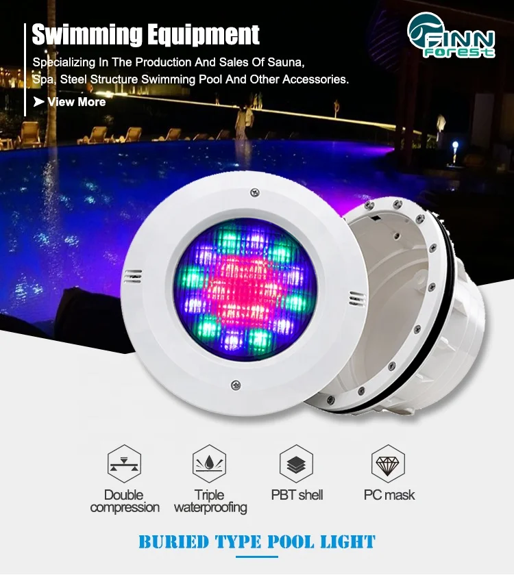 Waterproof 12v Ac Underwater Flush Mounted Abs Led Rgb Swimming Pool 