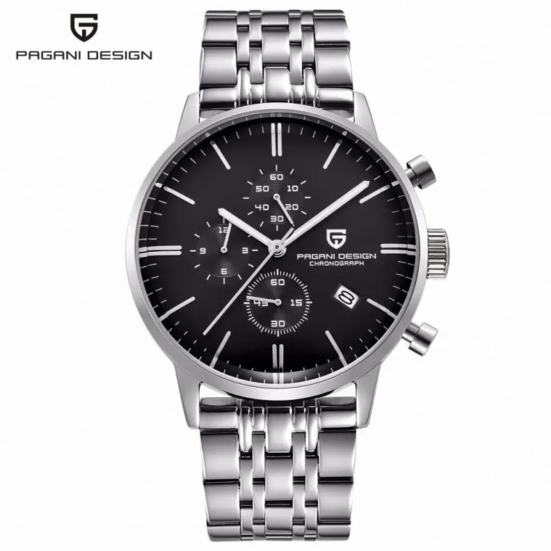 

Pagani design 2720K presidential silver mens mechanical watch creative steel Strap Waterproof date display giant Casual watch