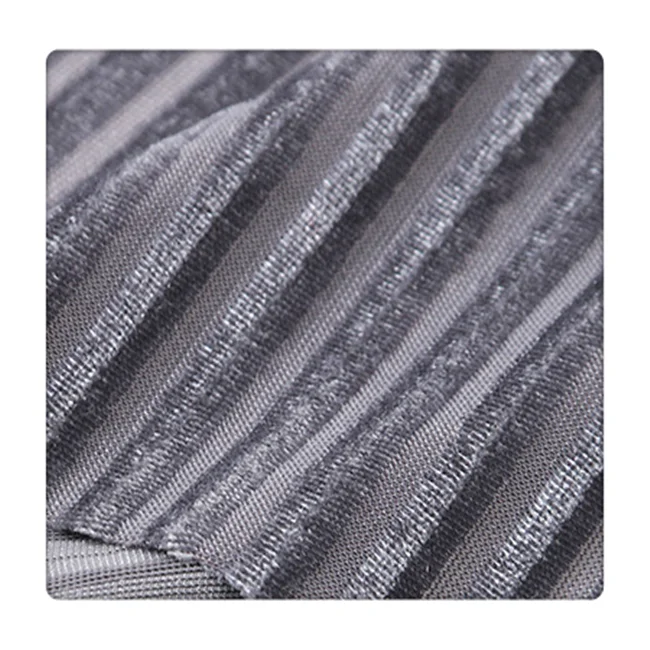 
high quality stretch striped velvet fabric for clothes 