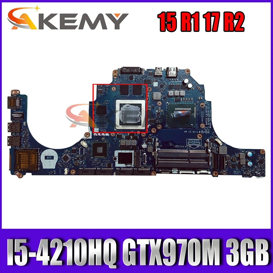 

AAP20 LA-B753P For DELL 15 R1 17 R2 Laptop Motherboard CN-00C5MH 00C5MH With i5-4210HQ GTX970M 3GB-GPU 100% Fully Test