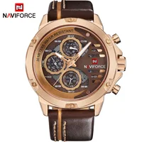 

NAVIFORCE Men Watch Date Week Sport Mens Watches Top Brand Luxury Military Army Business Genuine Leather Quartz Male Clock 9110