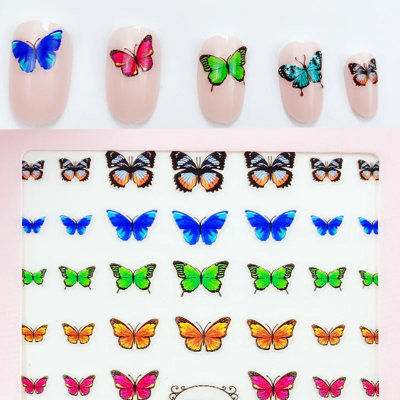 

2021 Nail Strips fashion nail art Accessories odm butterfly nail stickers