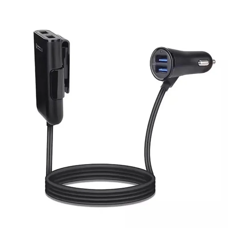 Free Sample Hot selling 36W 8A 4 Ports USB Car Charger for Back Seat Passenger Car Charger