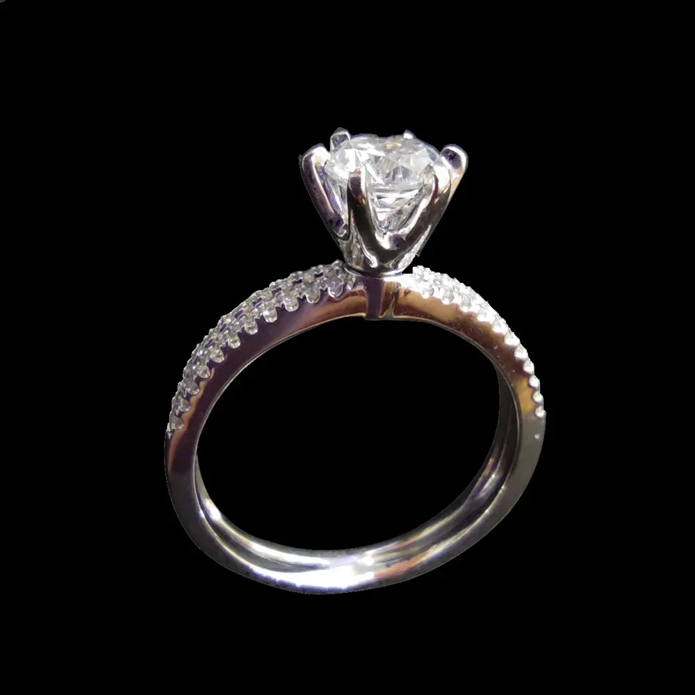 

18k white gold diamond diy custom rings jewelry for engagement, wedding