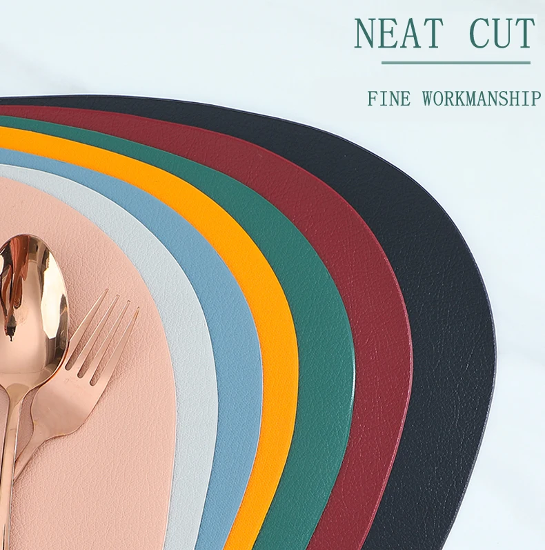 

Vintage European Leather Placemats Blue Placemats Colorful Placemats