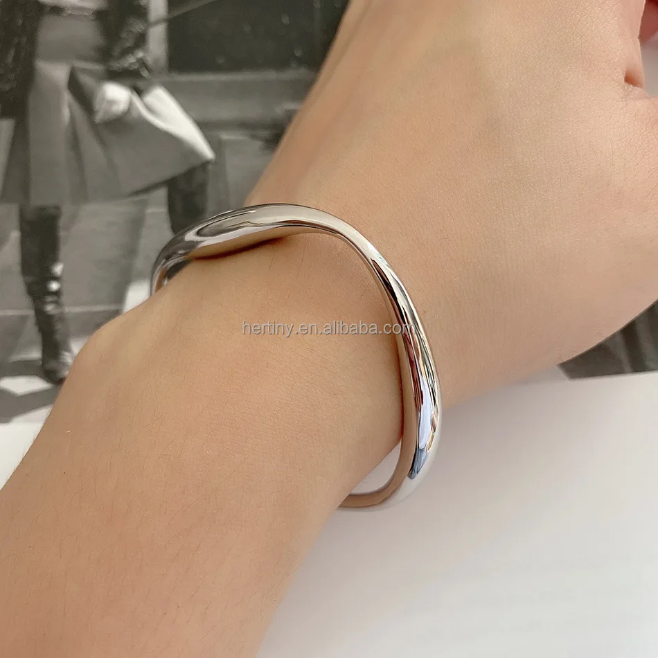 

Sterling 925 silver solid offspring bangle cuff for women, Picture shows