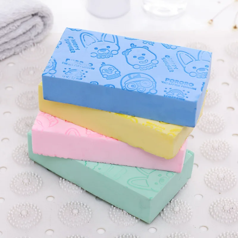 

Wholesale High Quality eponge exfoliante Baby Bath Sponge exfoliant Newborn Bathing PVA Cartoon Printed Mud Back Rubbing Sponges, Customized color