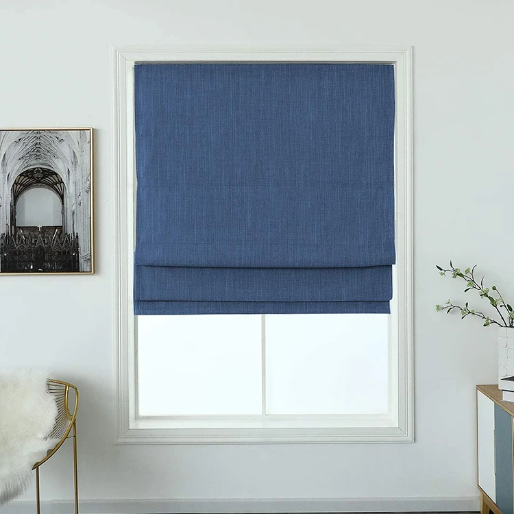 

100% Polyester Fabric Blackout Manual Shades Office Windows Spring Cordless Roman Blinds, Customer's request